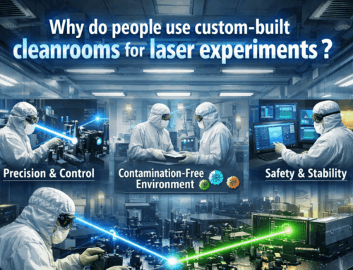 Why do people use custom-built cleanrooms for laser experiments