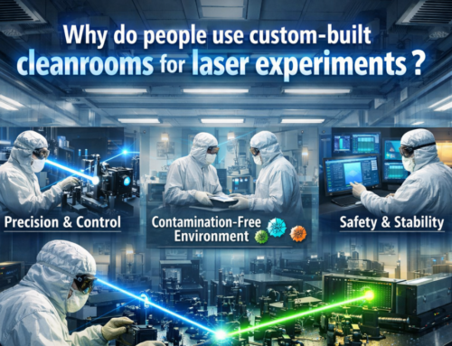 Why do people use custom-built cleanrooms for laser experiments